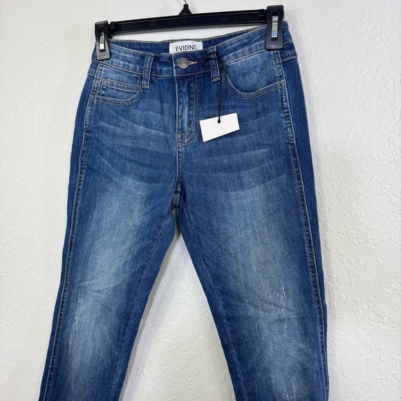 Evidnt Los‎ Angeles Florence straight leg high low hem denim  Blue Women's Jeans - Picture 3 of 10
